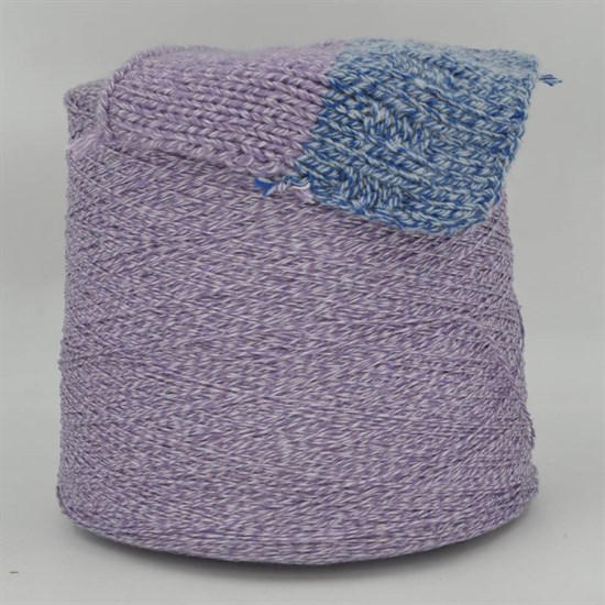 Бобинная пряжа COD.1071/E.I Stock Yarn Italy кашемир (50%) шелк (20%) хлопок (30%) сиреневый меланж 2728 - фото 7944