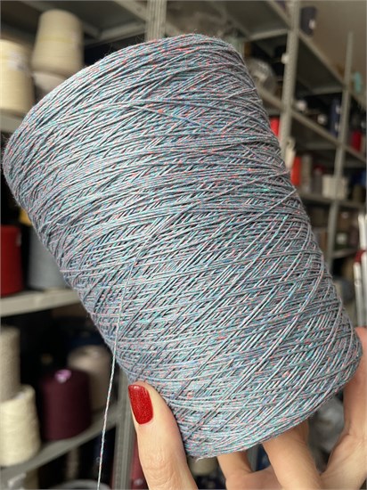 Lino premium 410 100% лен 410м/100г Голубой с розовым BOT_4813