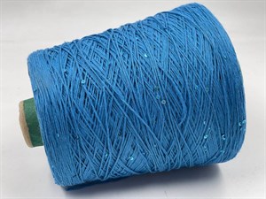 {{photo.Alt || photo.Description || 'Голубая бобинная пряжа с пайетками Paillettes Cotone хлопок (100%)'}}
