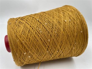 {{photo.Alt || photo.Description || 'Пряжа на бобинах с пайетками Paillettes Cotone хлопок (100%) охра'}}